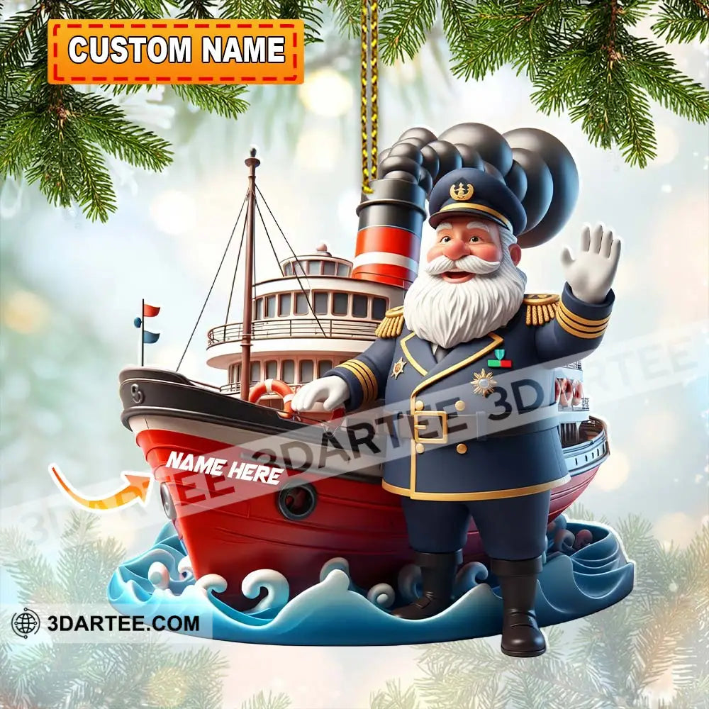 Captain Home Decor Christmas Ornament Personalized Ornament 3.54’’ / 1 Ornament Ornament