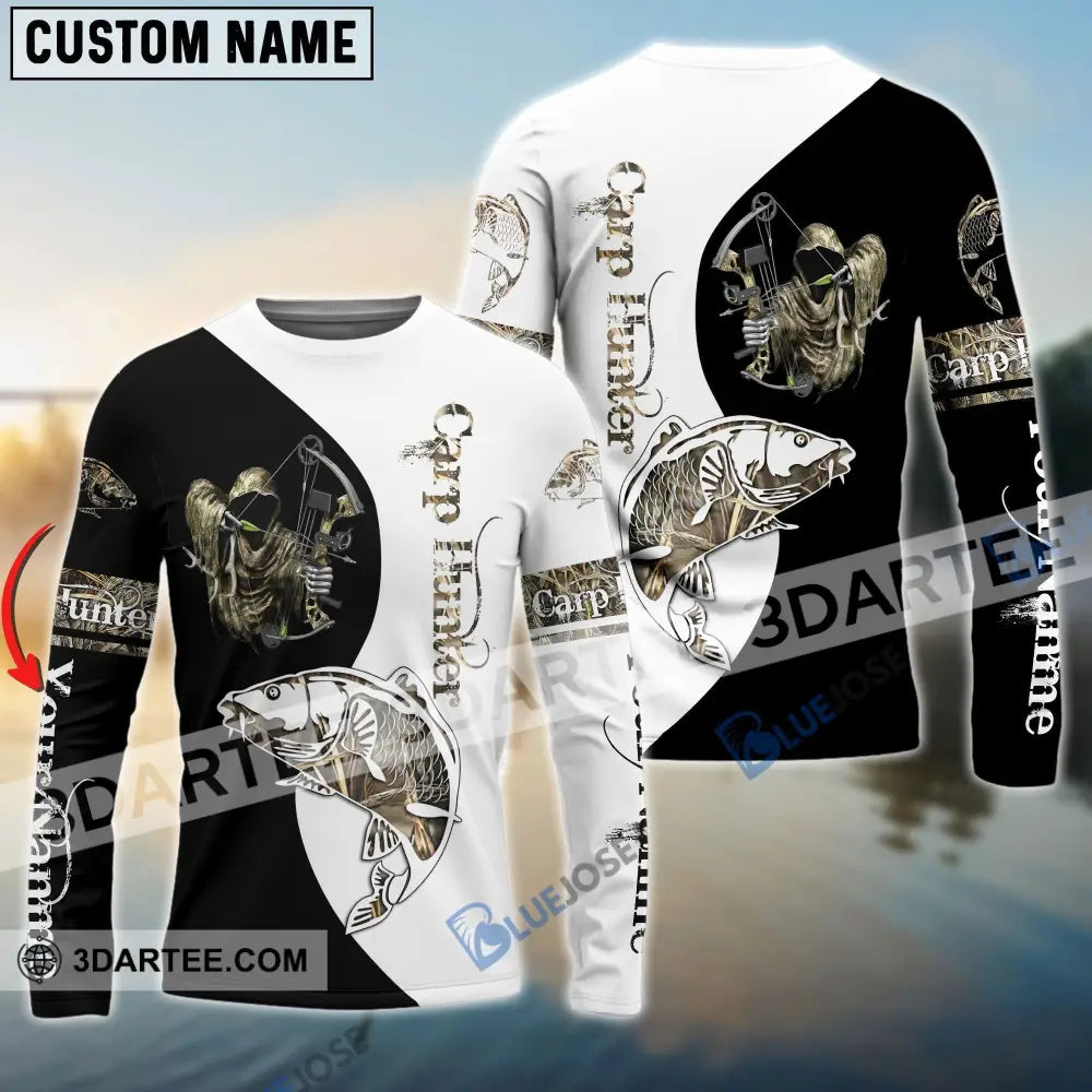 Carp Hunter Bow Fishing Camo Customize Name 3D Shirts Long Sleeve 05.06