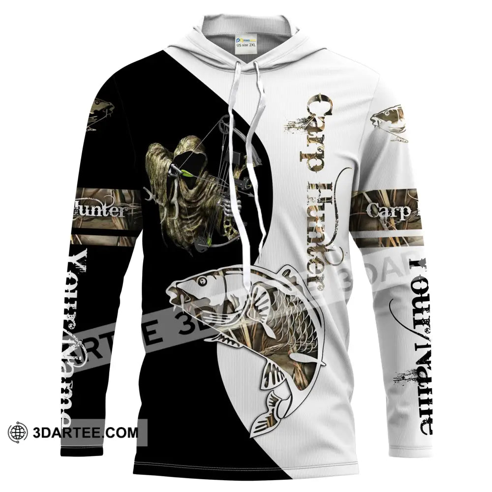 Carp Hunter Bow Fishing Camo Customize Name 3D Shirts Long Sleeve 05.06