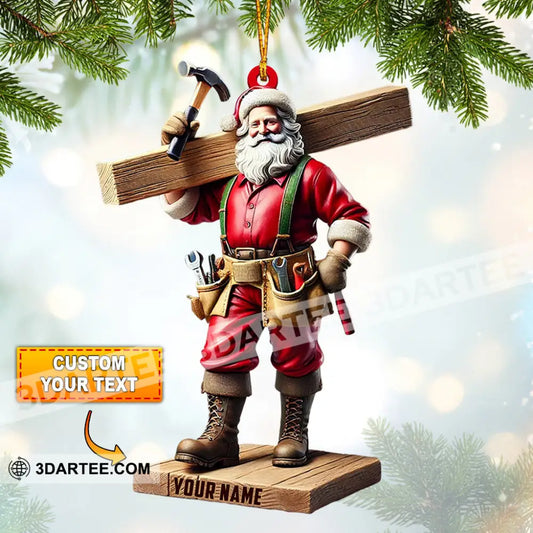 Carpenter Santa Christmas Ornament Personalized Ornament 3.54’’ / 1 Ornament Ornament