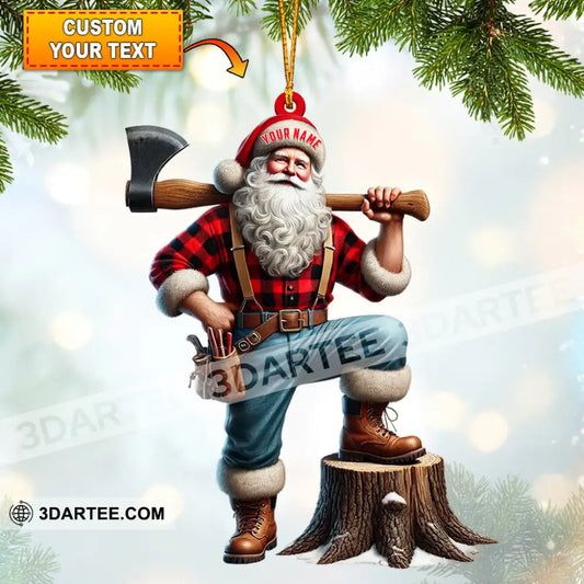 Carpenter Santa Christmas Ornament Personalized Ornament 3.54’’ / 1 Ornament Ornament