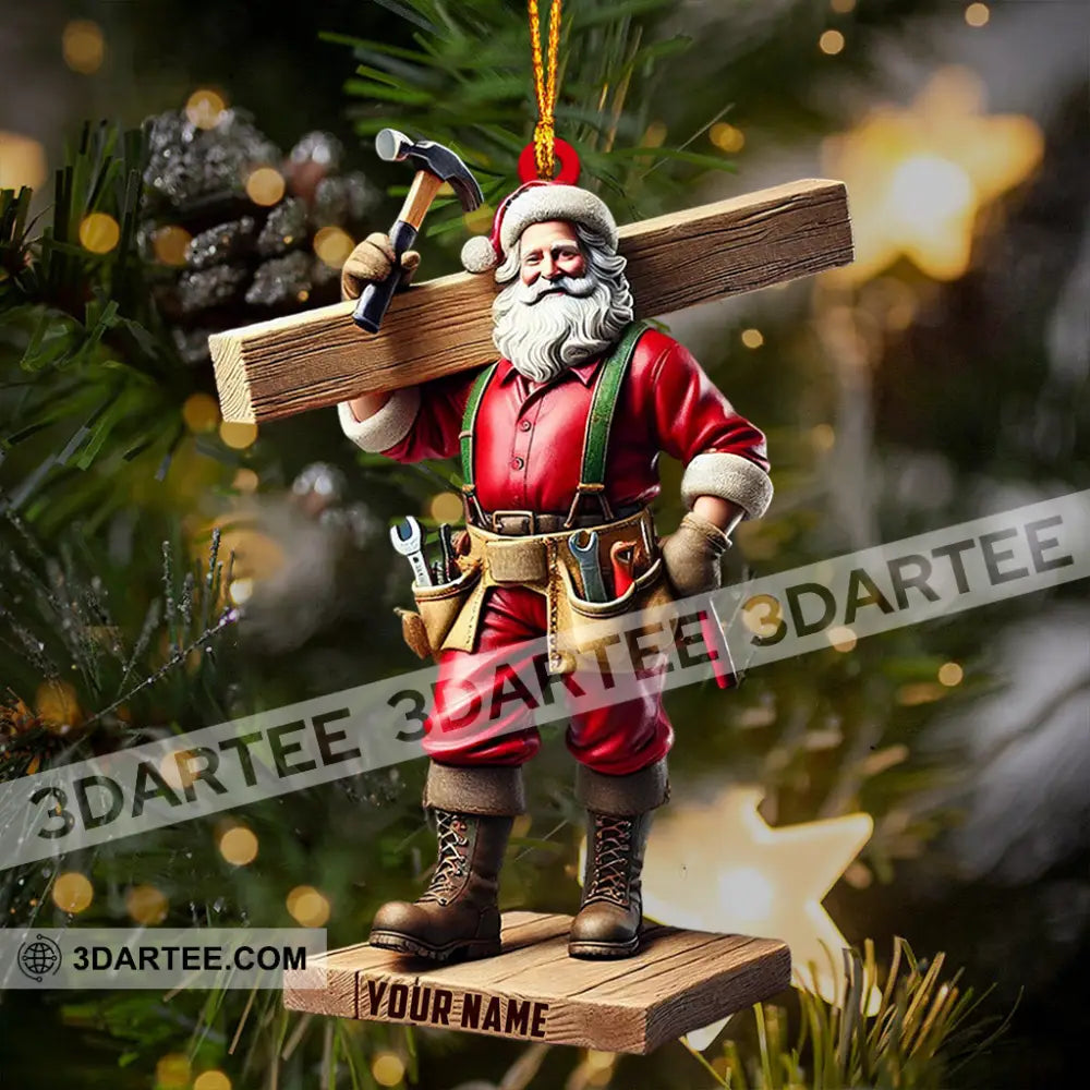 Carpenter Santa Christmas Ornament Personalized Ornament Ornament