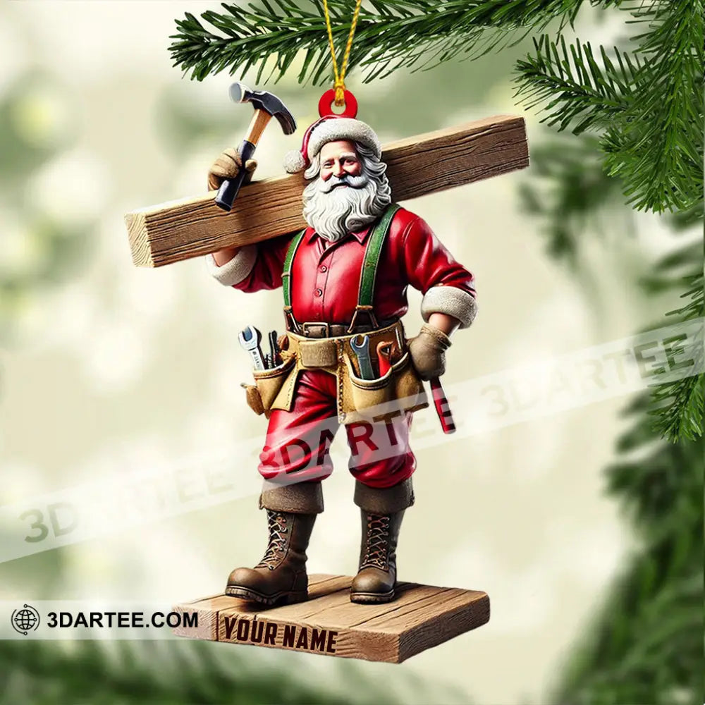 Carpenter Santa Christmas Ornament Personalized Ornament Ornament