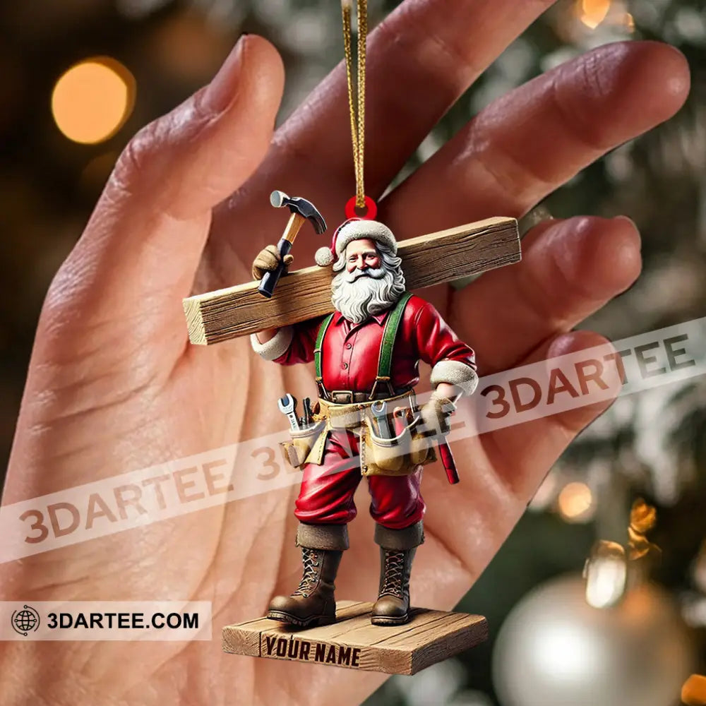 Carpenter Santa Christmas Ornament Personalized Ornament Ornament