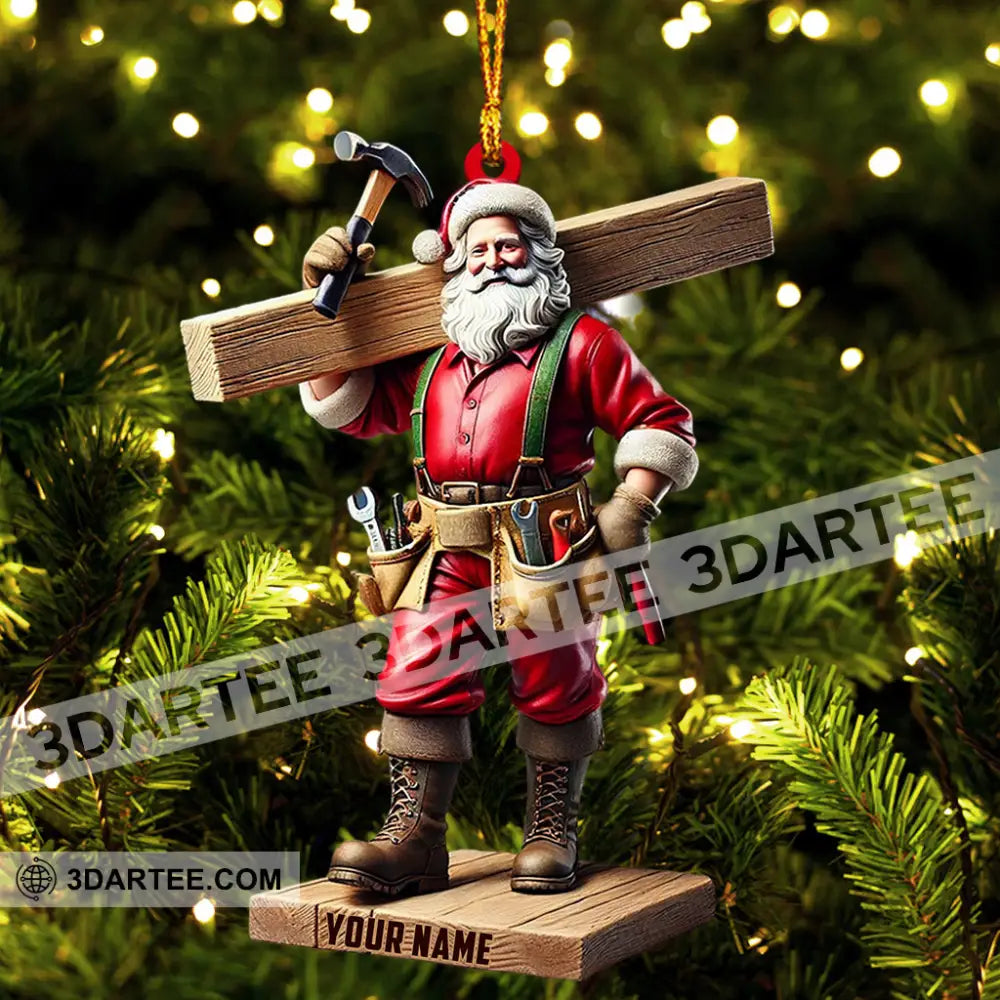 Carpenter Santa Christmas Ornament Personalized Ornament Ornament