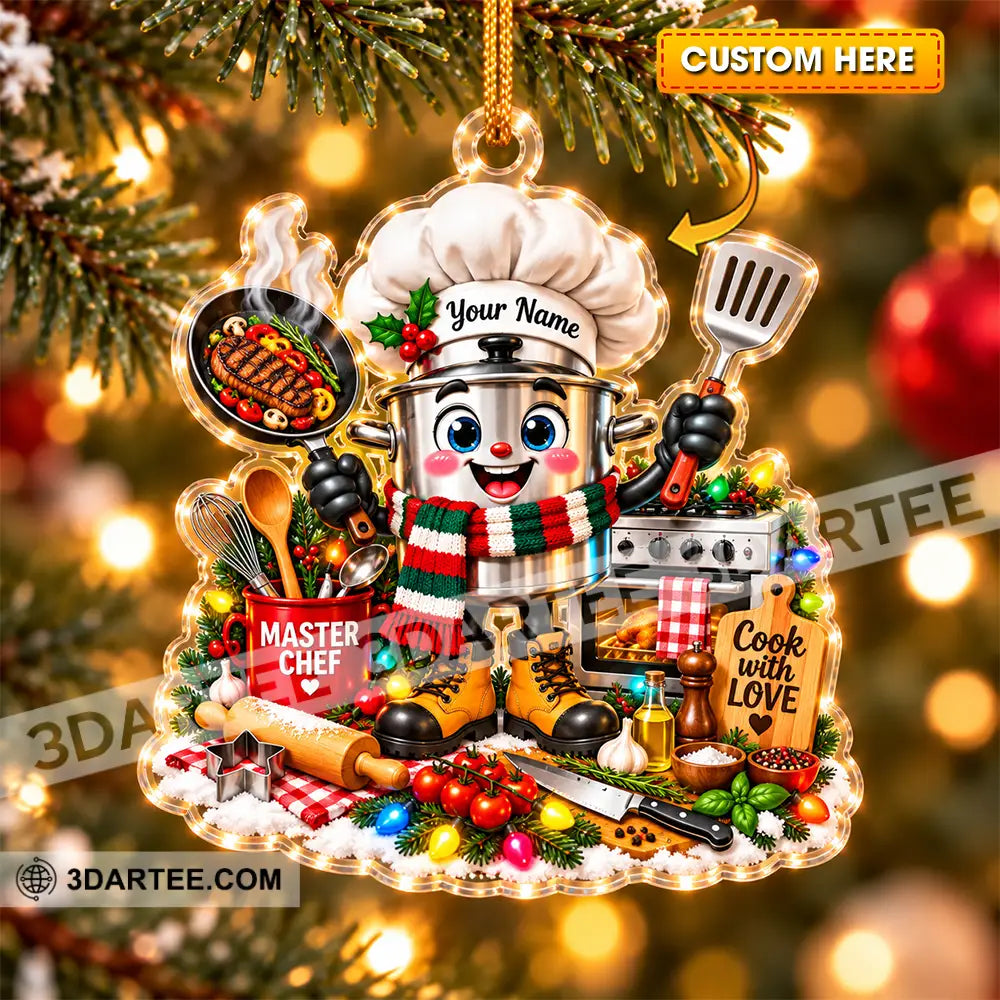 Chef Home Decor Christmas Ornament Personalized Ornament - 3.54’’ / 1 Ornament - Ornament
