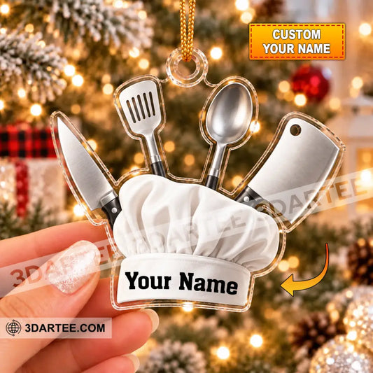 Chef Home Decor Christmas Ornament Personalized Ornament - 3.54’’ / 1 Ornament - Ornament
