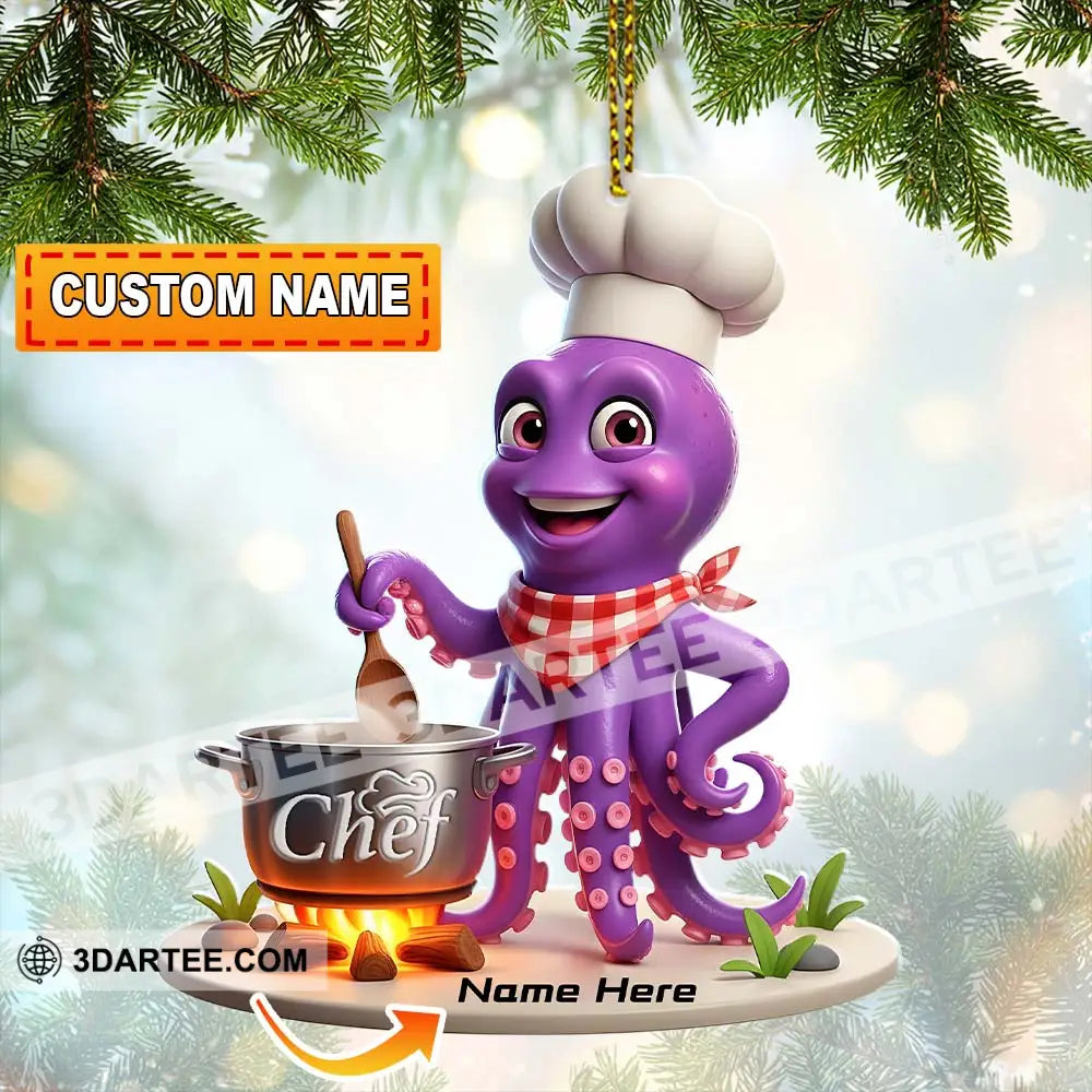 Chef Lover Home Decor Christmas Ornament Personalized Ornament 3.54’’ / 1 Ornament Ornament