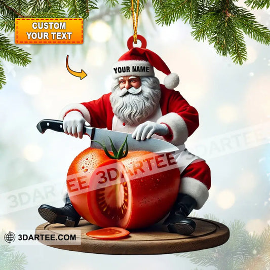 Chef Santa Home Decor Christmas Ornament Personalized Ornament 3.54’’ / 1 Ornament Ornament