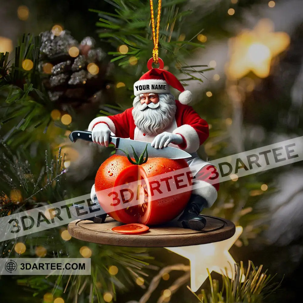 Chef Santa Home Decor Christmas Ornament Personalized Ornament Ornament