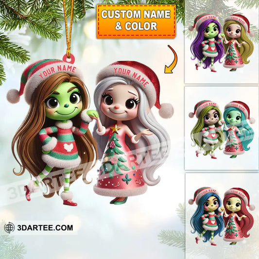 Chibi Women Christmas Home Decor Christmas Ornament Personalized Ornament 3.54’’ / 1 Ornament Ornament