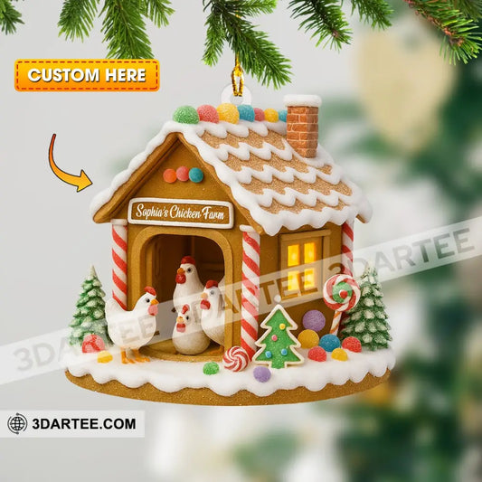 Chicken Farm Home Decor Christmas Ornament Personalized Ornament 3.54’’ / 1 Ornament Ornament