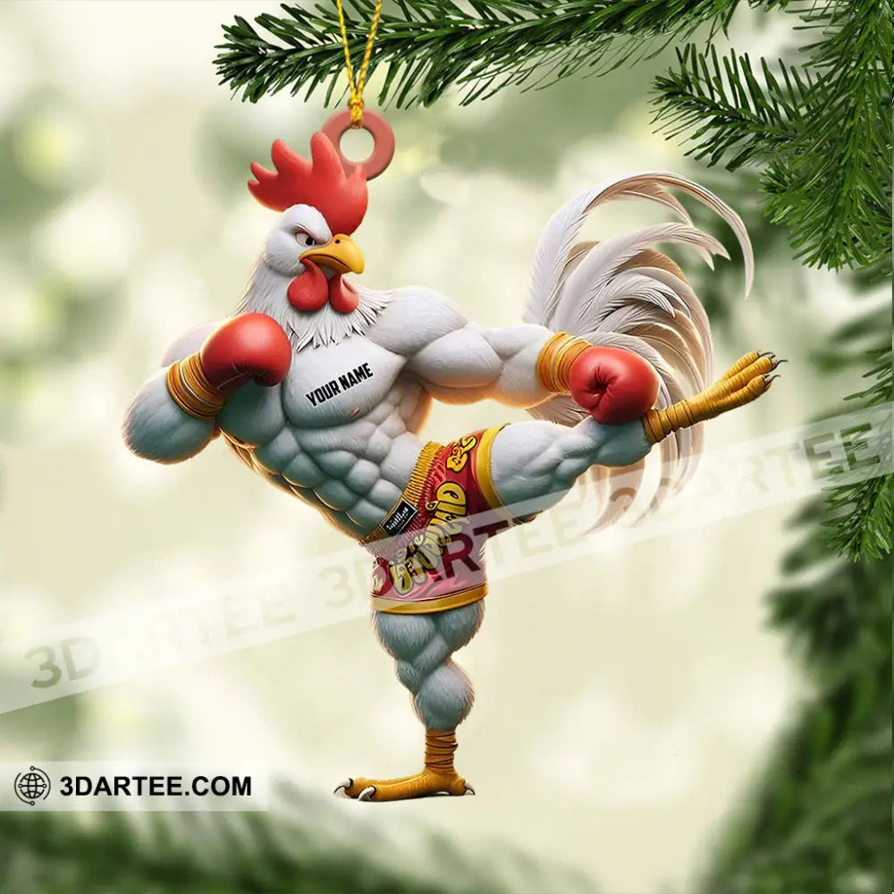 Chicken Muay Thai Christmas Ornament Personalized Ornament Ornament
