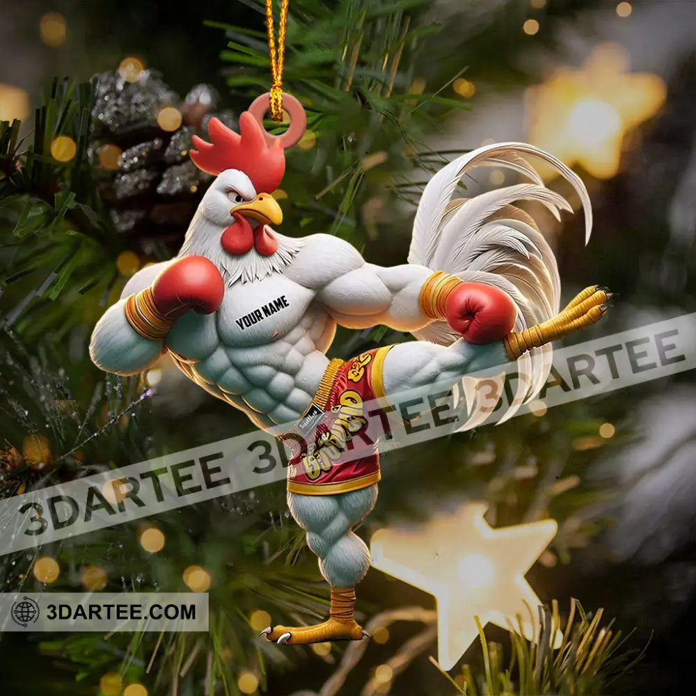 Chicken Muay Thai Christmas Ornament Personalized Ornament Ornament