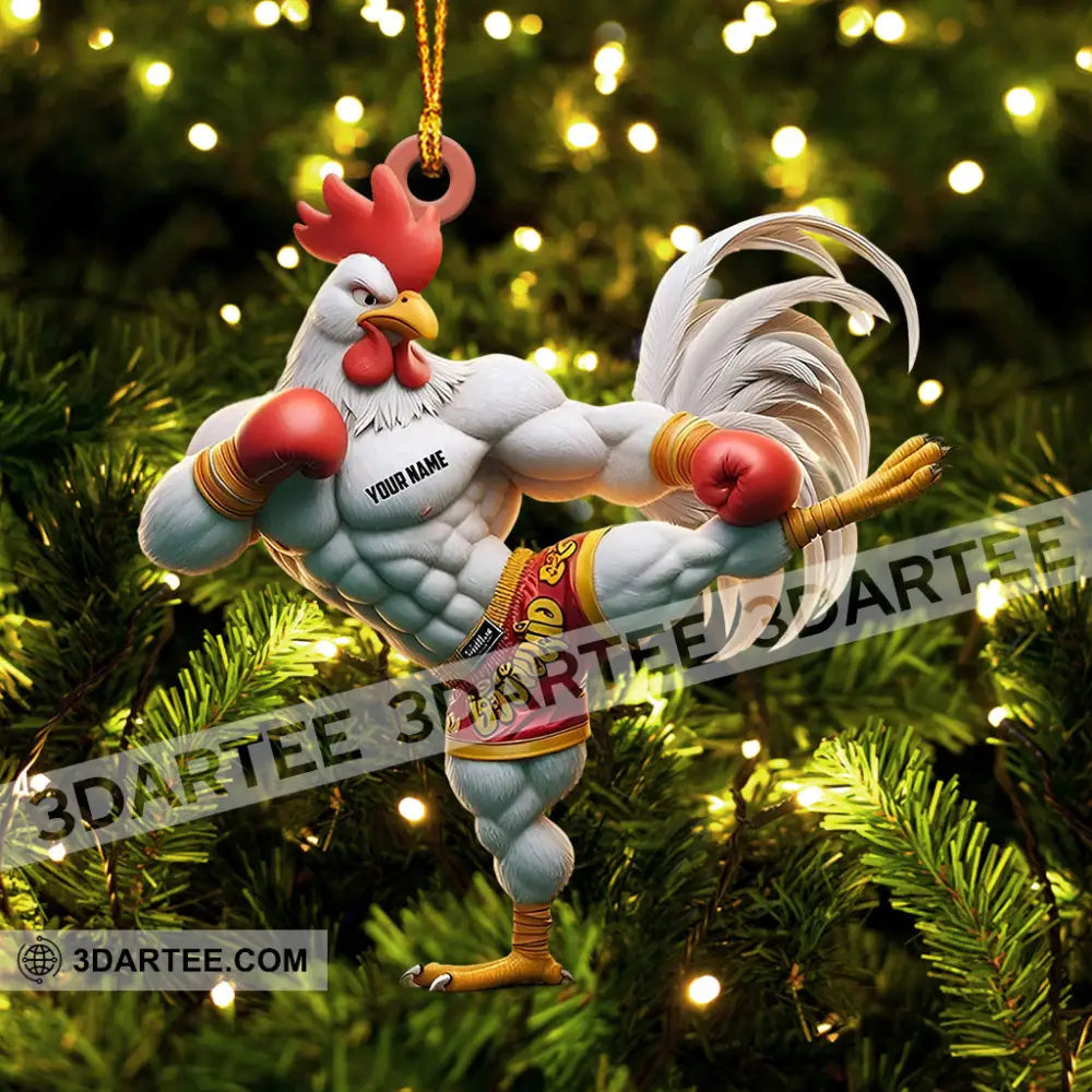 Chicken Muay Thai Christmas Ornament Personalized Ornament Ornament
