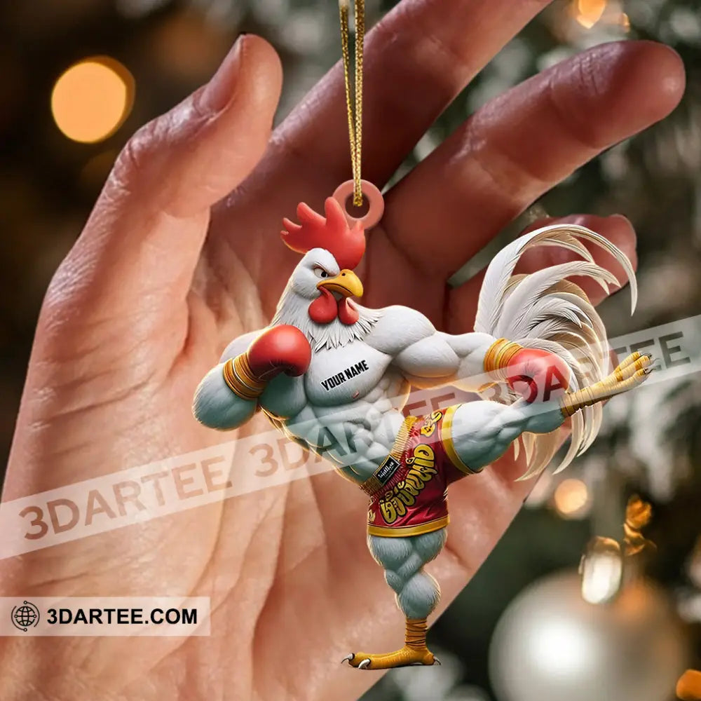 Chicken Muay Thai Christmas Ornament Personalized Ornament Ornament