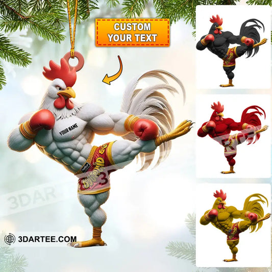 Chicken Muay Thai Christmas Ornament Personalized Ornament 3.54’’ / 1 Ornament Ornament