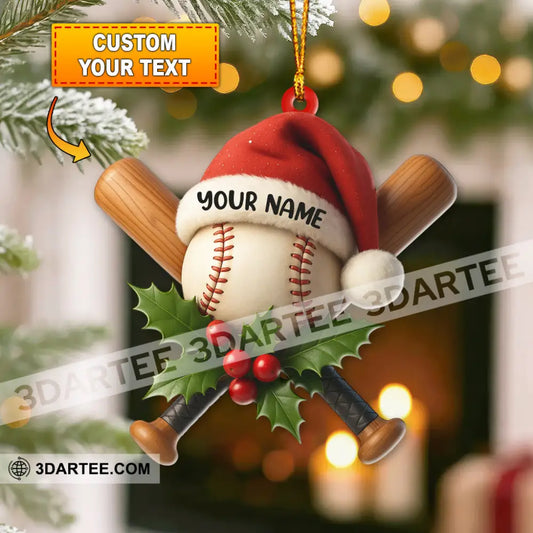 Christmas Baseball Lover Home Decor Christmas Ornament Personalized Ornament 3.54’’ / 1 Ornament Ornament