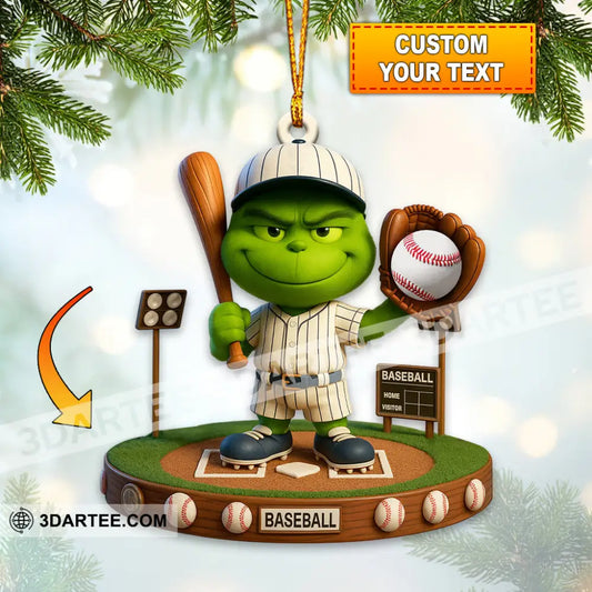 Christmas Baseball Lover Home Decor Christmas Ornament Personalized Ornament 3.54’’ / 1 Ornament Ornament