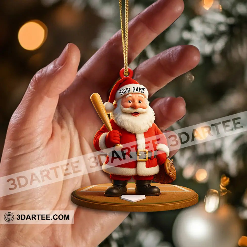 Christmas Baseball Santa Home Decor Christmas Ornament Personalized Ornament Ornament