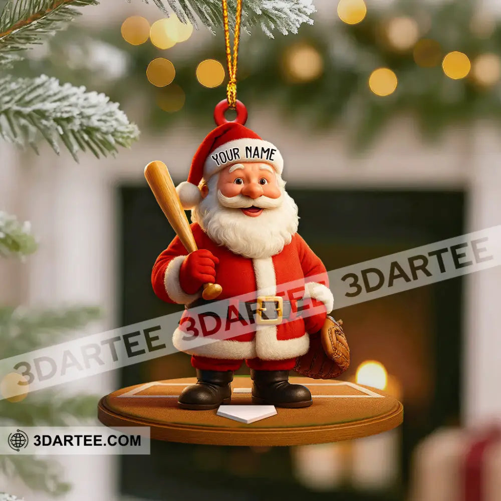 Christmas Baseball Santa Home Decor Christmas Ornament Personalized Ornament Ornament