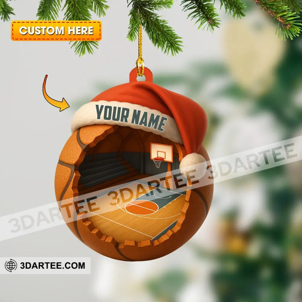 Christmas Basketball Lover Home Decor Christmas Ornament Personalized Ornament 3.54’’ / 1 Ornament Ornament