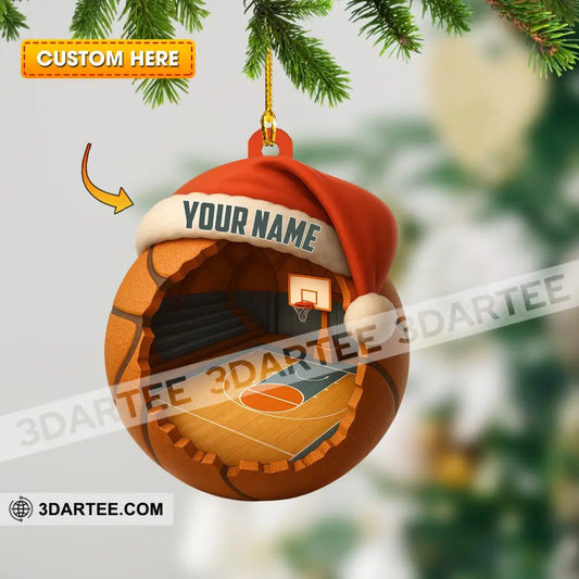 Christmas Basketball Lover Home Decor Christmas Ornament Personalized Ornament 3.54’’ / 1 Ornament Ornament