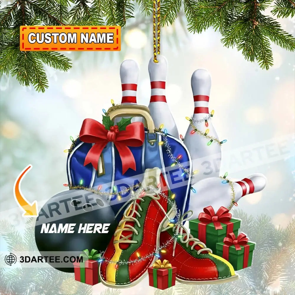 Christmas Bowling Home Decor Christmas Ornament Personalized Ornament 3.54’’ / 1 Ornament Ornament