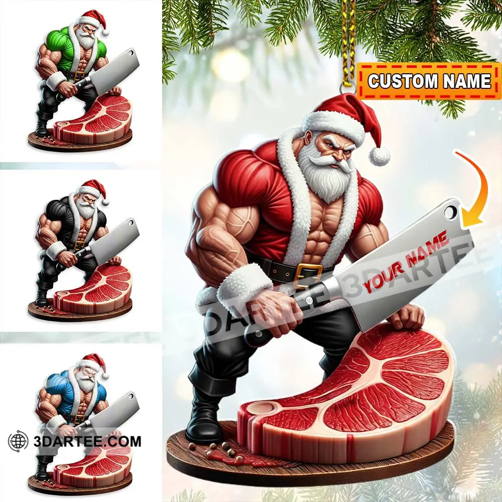 Christmas Butcher Santa Home Decor Christmas Ornament Personalized Ornament 3.54’’ / 1 Ornament Ornament