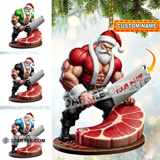 Christmas Butcher Santa Home Decor Christmas Ornament Personalized Ornament 3.54’’ / 1 Ornament Ornament