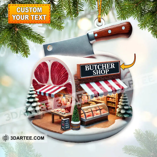 Christmas Butcher Shop Home Decor Christmas Ornament Personalized Ornament 3.54’’ / 1 Ornament Ornament