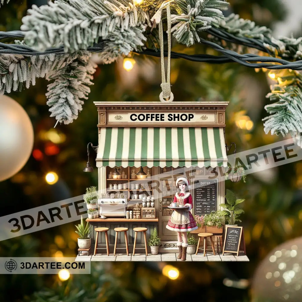 Christmas Coffee Shop Home Decor Christmas Ornament Personalized Ornament Ornament