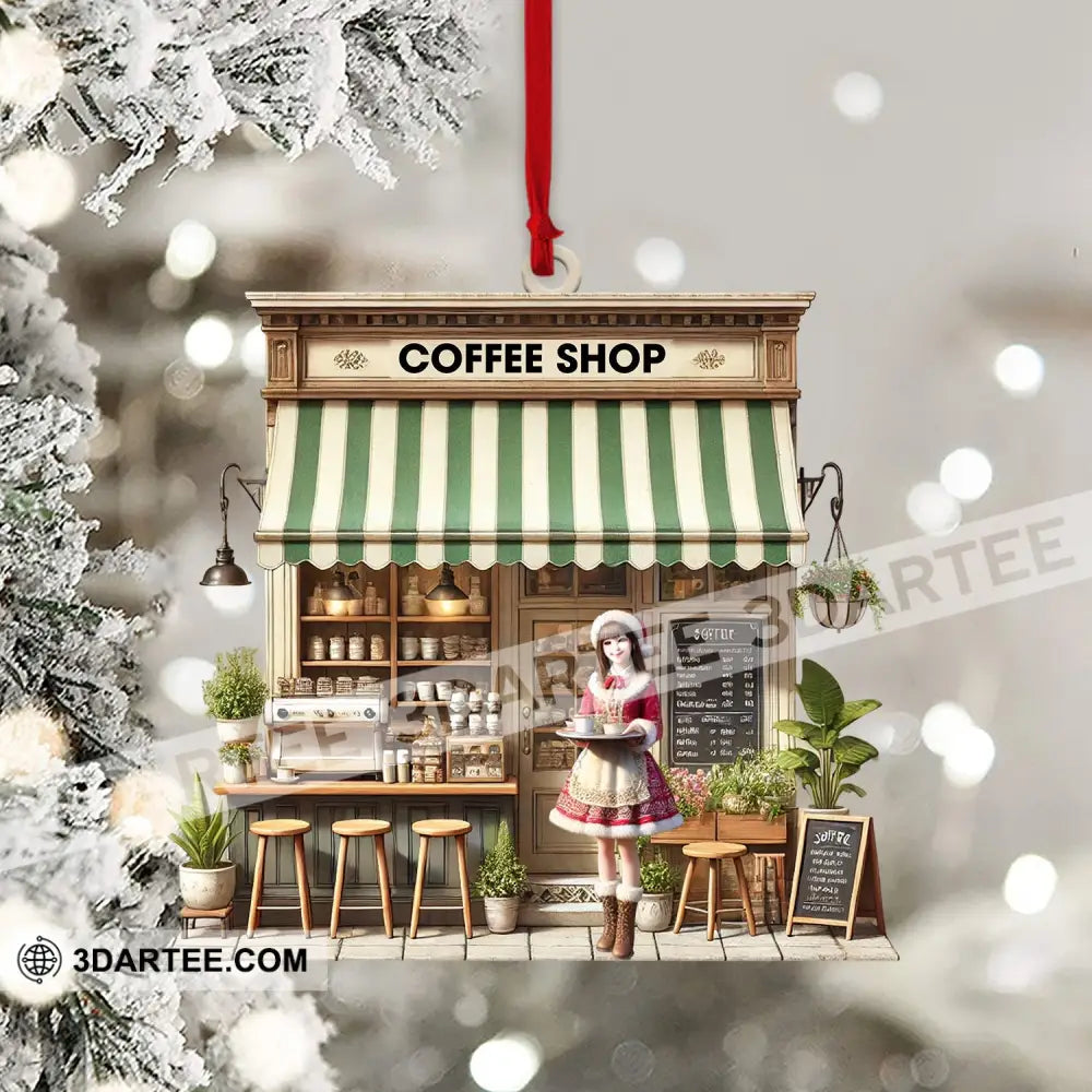 Christmas Coffee Shop Home Decor Christmas Ornament Personalized Ornament Ornament