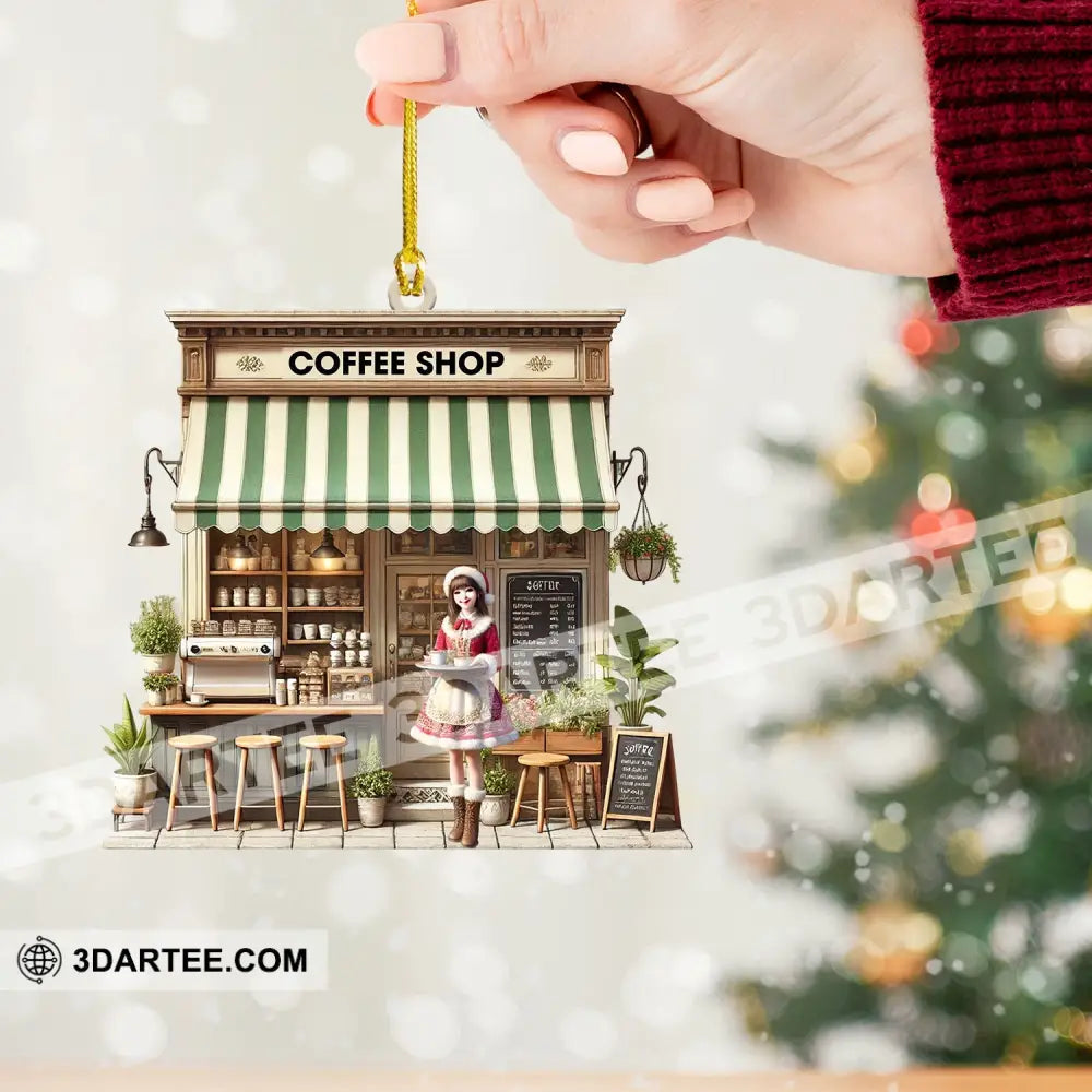 Christmas Coffee Shop Home Decor Christmas Ornament Personalized Ornament Ornament