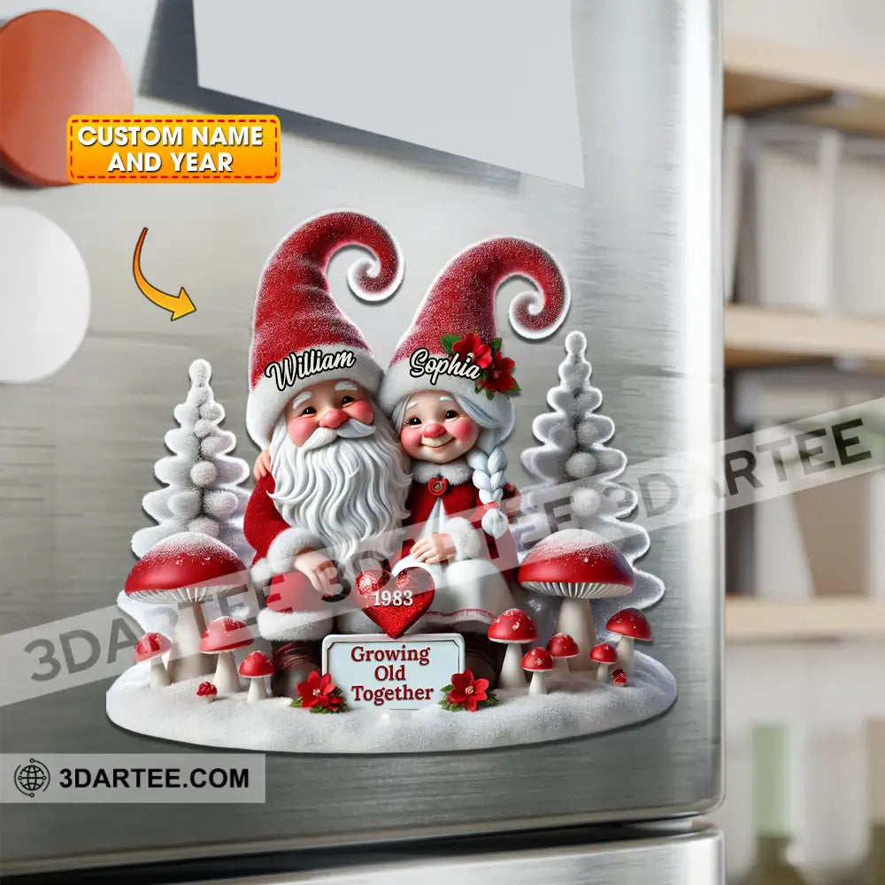 Christmas Couple Fridge Magnet - Personalized 3.54’’ / 1 Piece