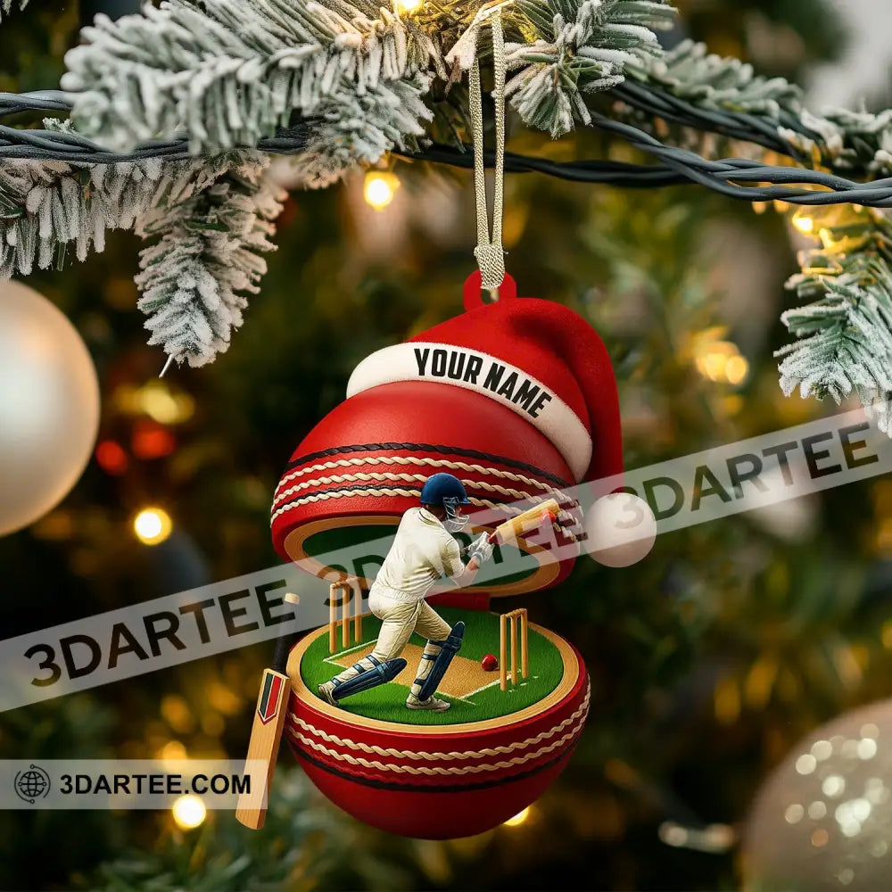 Christmas Cricket Player Home Decor Christmas Ornament Personalized Ornament Ornament