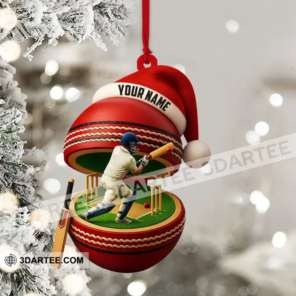 Christmas Cricket Player Home Decor Christmas Ornament Personalized Ornament Ornament