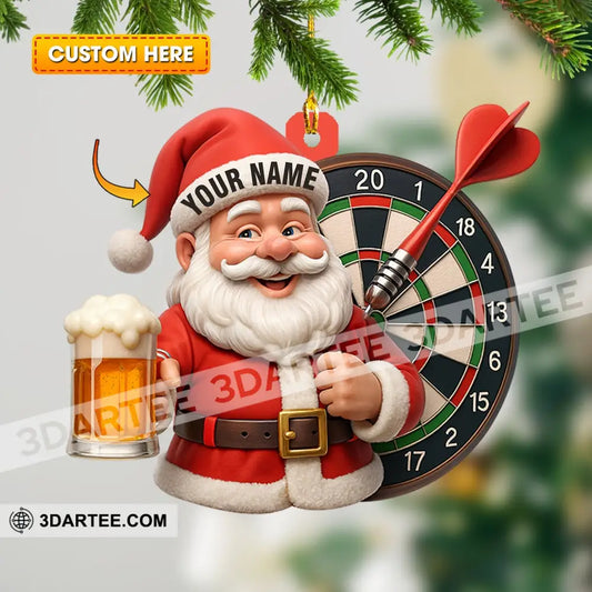 Christmas Darts And Beer Lover Home Decor Christmas Ornament Personalized Ornament 3.54’’ / 1 Ornament Ornament