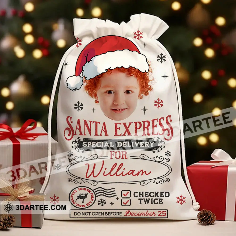 Christmas Delivery Face Photo Personalized Christmas String Bag Bag