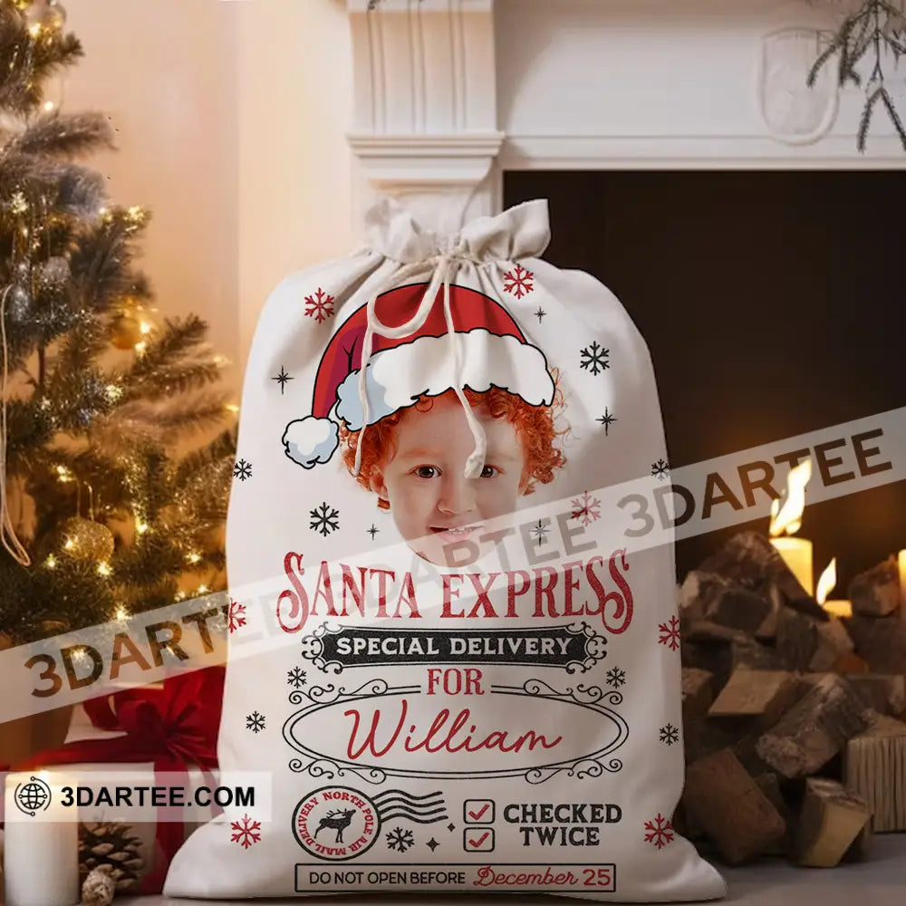 Christmas Delivery Face Photo Personalized Christmas String Bag Bag