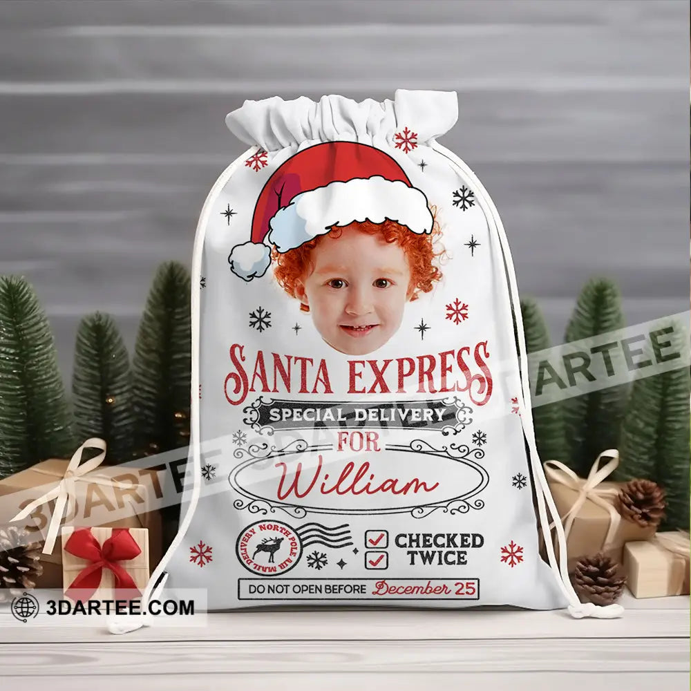 Christmas Delivery Face Photo Personalized Christmas String Bag Bag