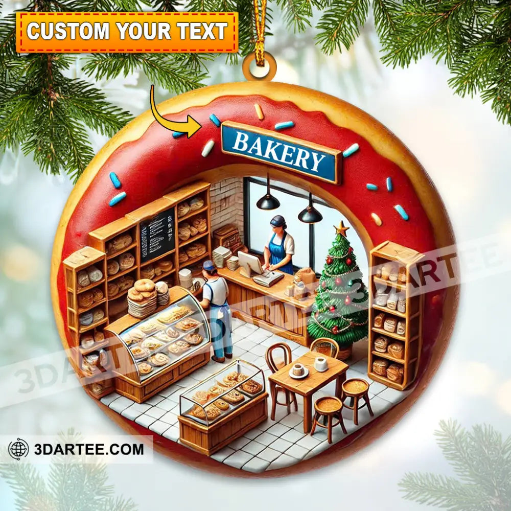 Christmas Donut Bakery Home Decor Christmas Ornament Personalized Ornament 3.54’’ / 1 Ornament Ornament