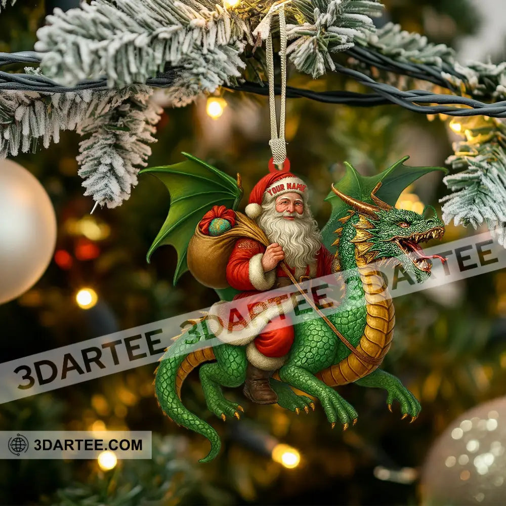 Christmas Dragon & Santa Home Decor Christmas Ornament Personalized Ornament Ornament