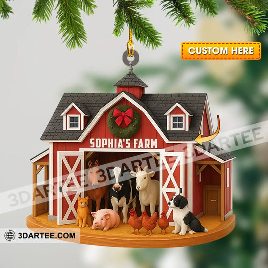 Christmas Farm Home Decor Christmas Ornament Personalized Ornament 3.54’’ / 1 Ornament Ornament
