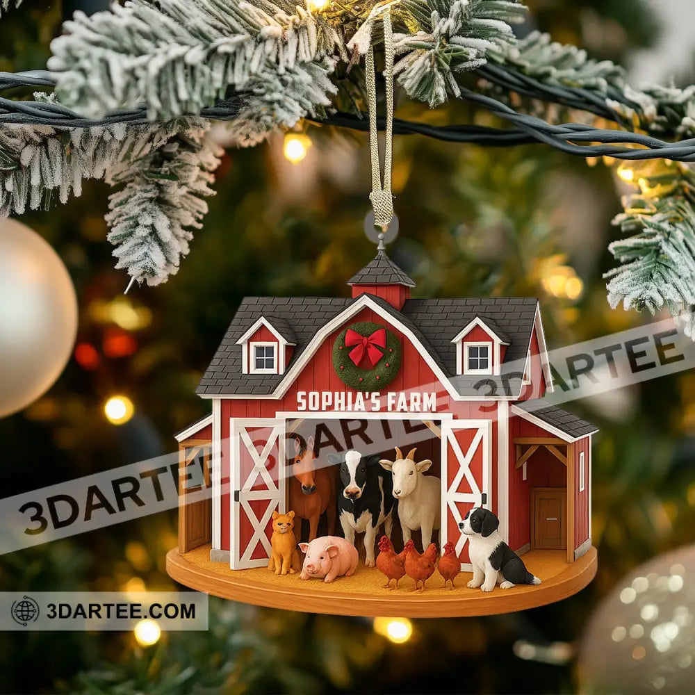 Christmas Farm Home Decor Christmas Ornament Personalized Ornament Ornament