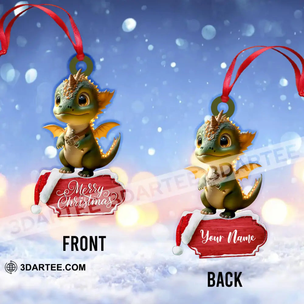 Christmas Gift Custom Ornament Name Dragon