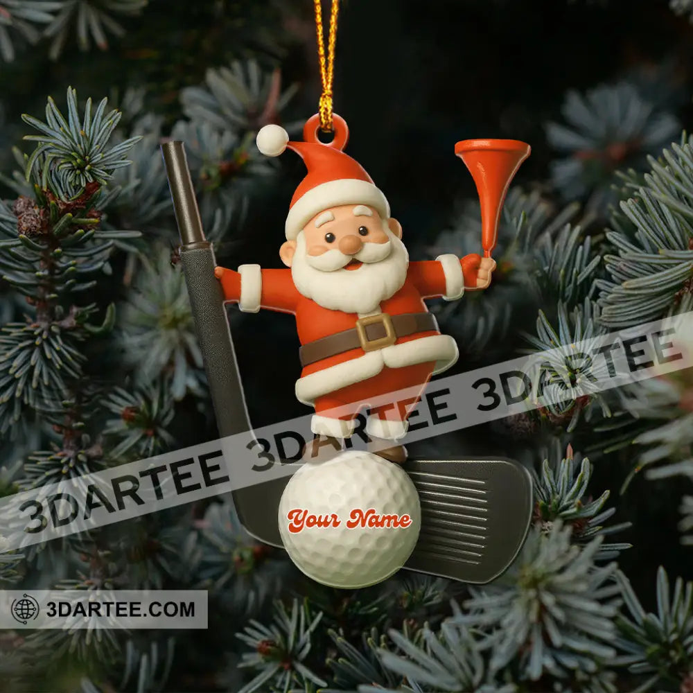 Christmas Golf Santa Home Decor Christmas Ornament Personalized Ornament Ornament