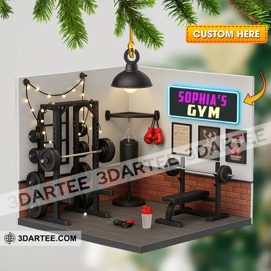 Christmas Gym House Home Decor Christmas Ornament Personalized Ornament 3.54’’ / 1 Ornament Ornament
