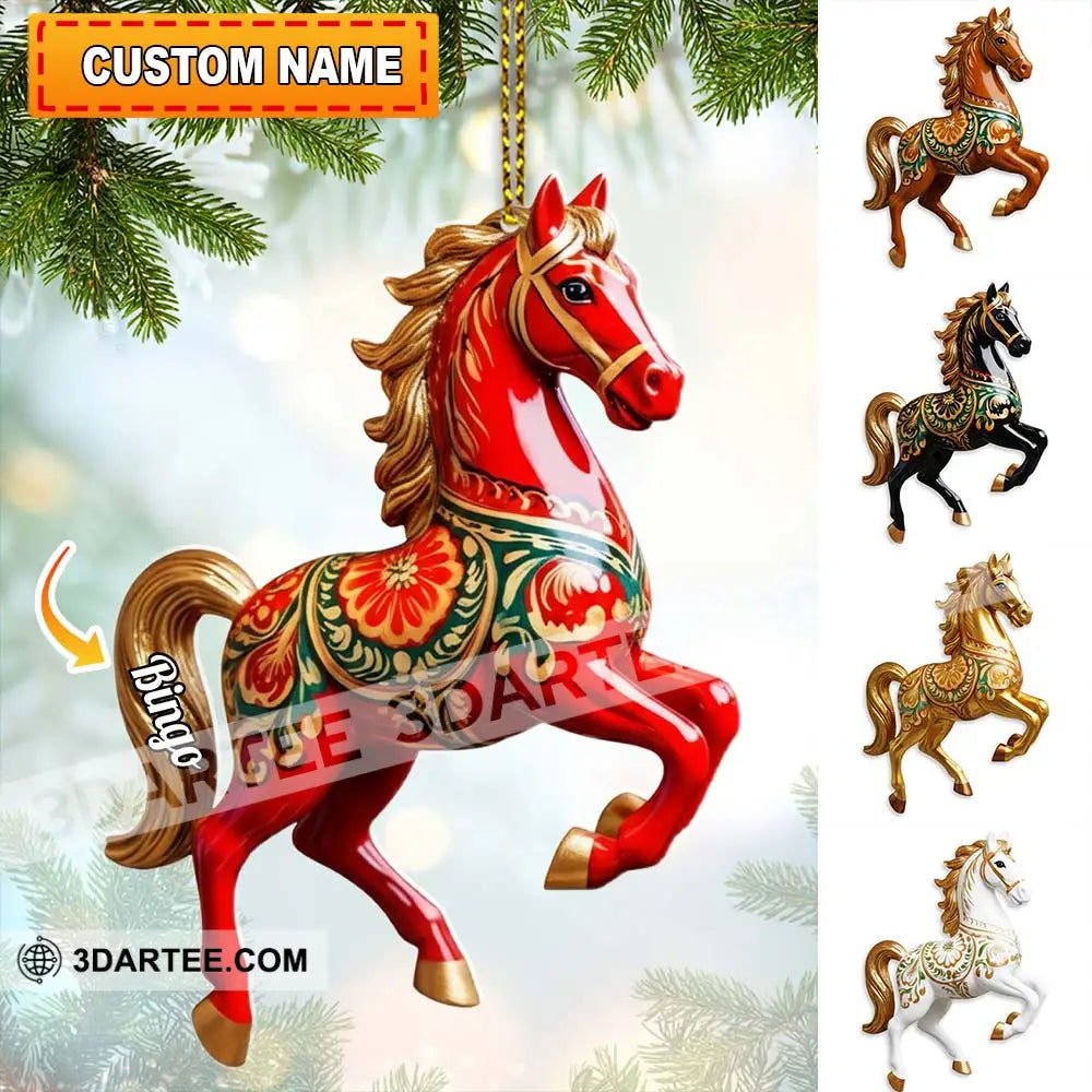 Christmas Horse Loving Home Decor Christmas Ornament Personalized Ornament 3.54’’ / 1 Ornament Ornament