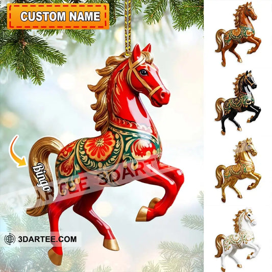 Christmas Horse Loving Home Decor Christmas Ornament Personalized Ornament 3.54’’ / 1 Ornament Ornament